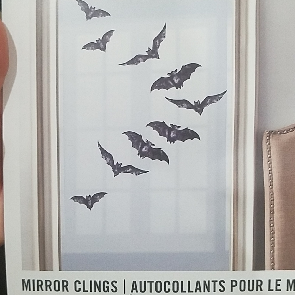 Gothic decor bat mirror/window clings